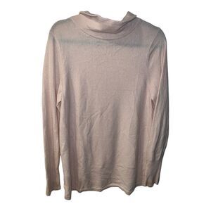 Talbots Sweater Womens XL Pure Cashmere Light Pink Roll Neck Tunic Mock Neck
